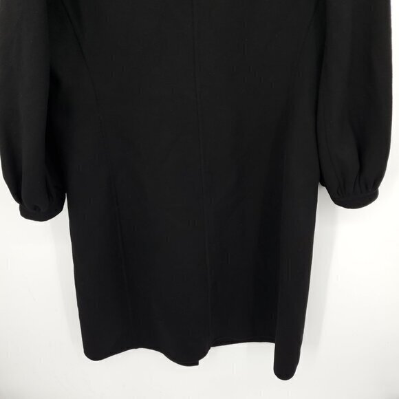 Marlowe 100% Cashmere Gathered Sleeve Minimal Peacoat 10 US/44 IT Black - Picture 15 of 15